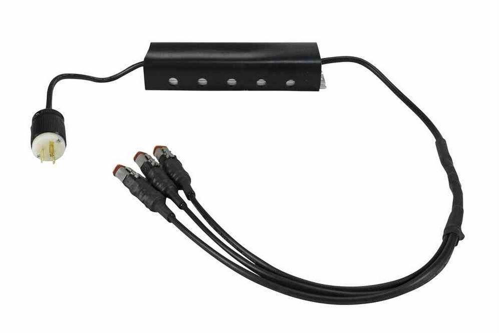 3 Plug Multiport AC to DC transformer converts 120-277 volt AC to 12/24 Volts DC - 25 Amp Max - PuriLite