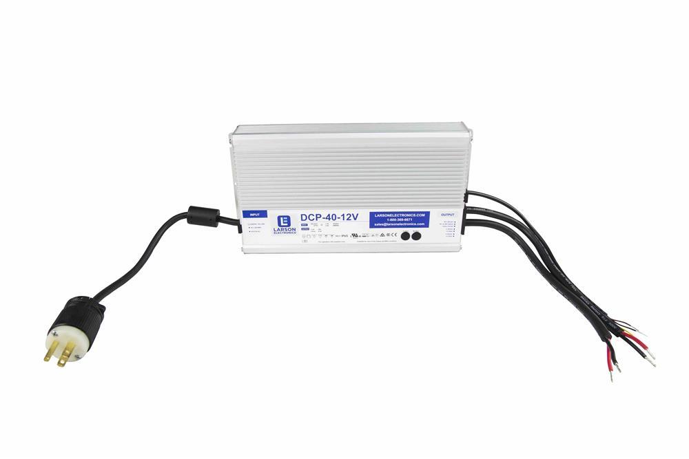 480W Multiport Waterproof Power Supply Converts 90-305VAC to 12/24VDC - 40 Amps Max - Flying Leads - PuriLite