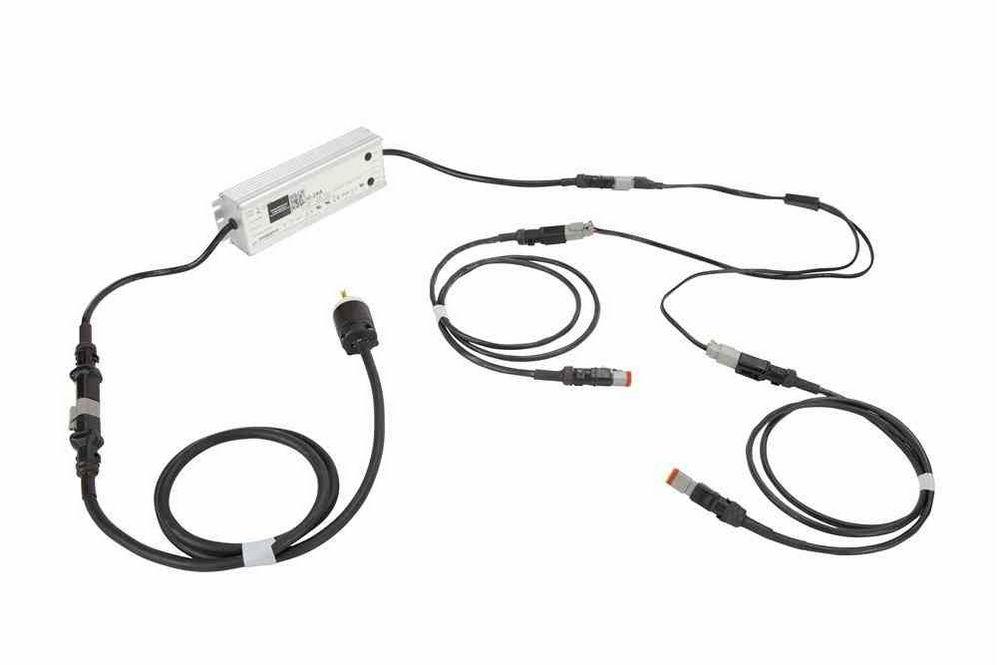Waterproof Transformer Converts 120V/277V AC to 24 Volts DC - 6.25 Amps - 5' Input - Dual 5' Out - PuriLite