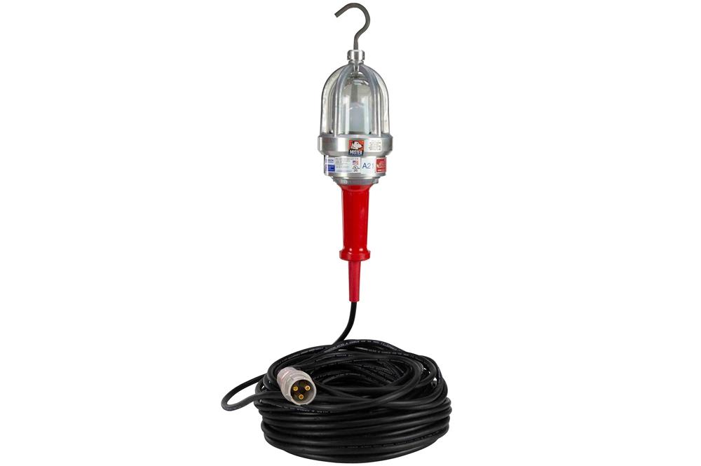 Explosion Proof LED Drop Light / Trouble Light -10 Watt LED - 100' Cord - Pin/Sleeve EXP Plug - PuriLite