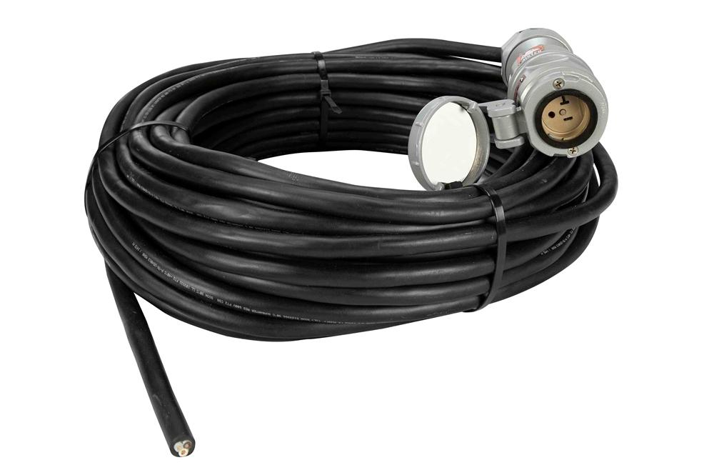 Explosion Proof Connector Outlet - 20 Amp Rated - Locking Cap - 125V or 250V - 100' 12/3 SOOW w/ Blunt Cut End - PuriLite