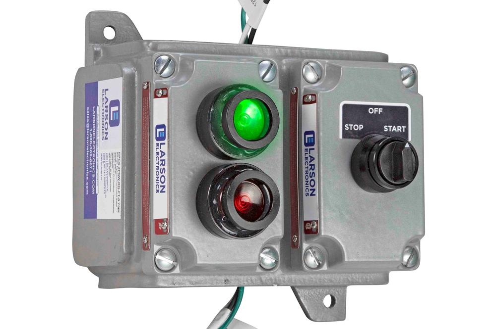 Explosion Proof Control Station - C1D1, C2D1 - Red & Green Pilot Indicator Lights - 2-Pos Switch - PuriLite