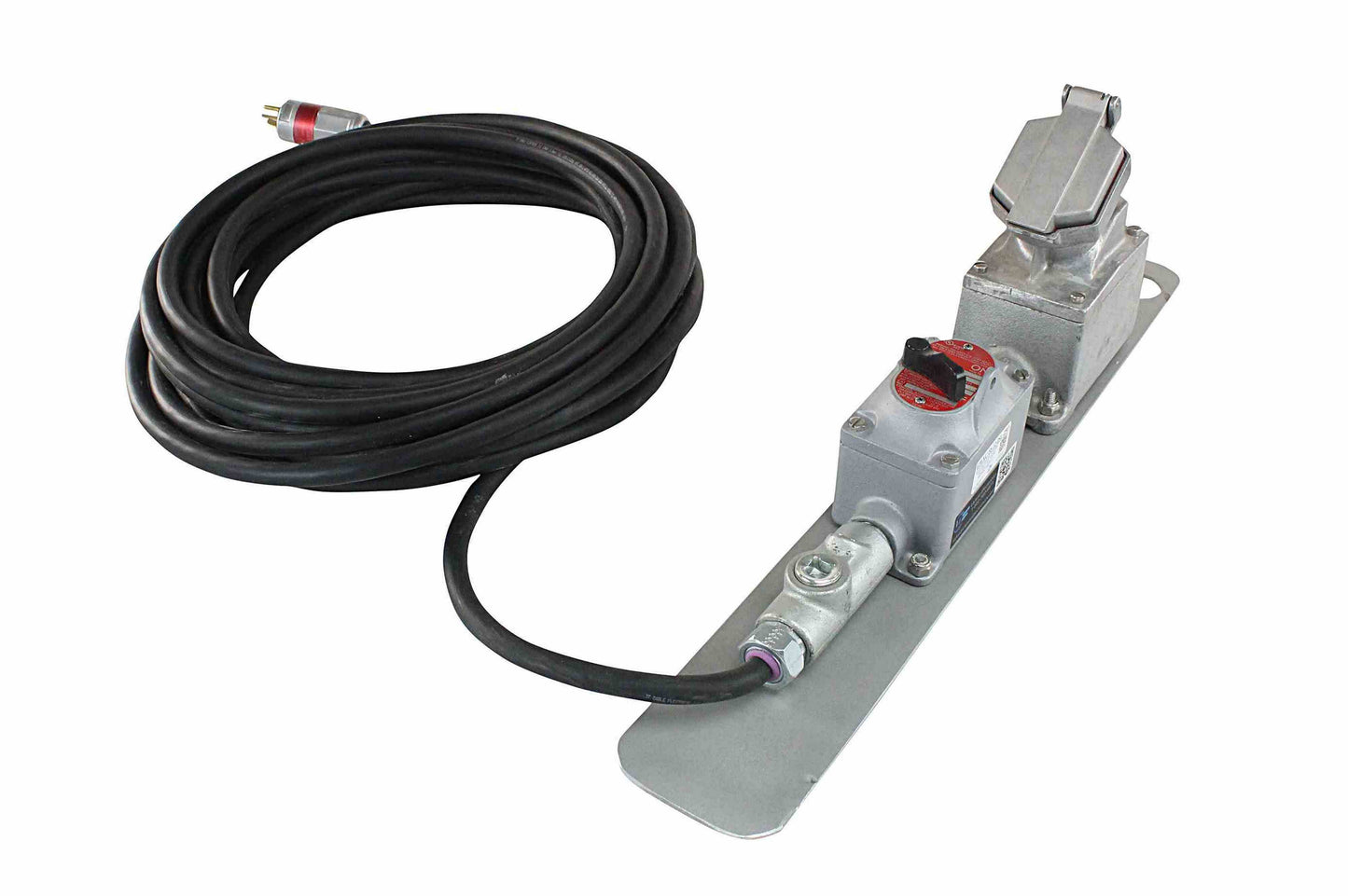 Larson Explosion Proof Extension Cord - 25' 12/3 SOOW Cord w/ EP Plug and Outlet - Inline Switch - PuriLite