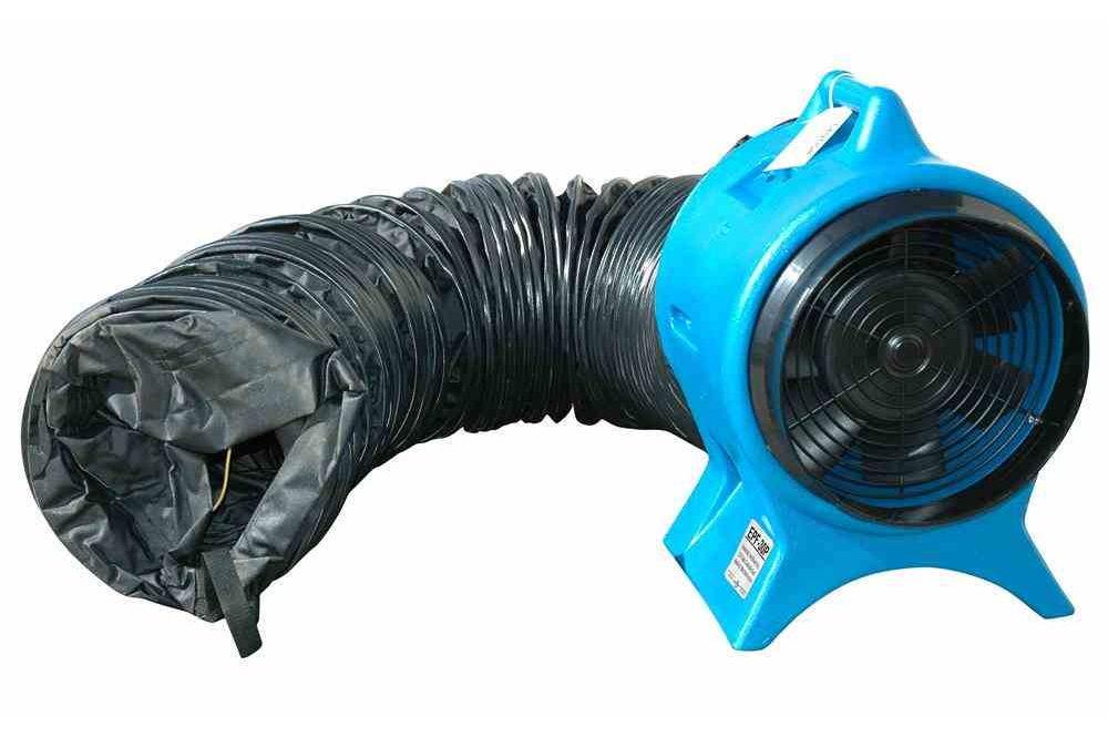 Intrinsically Safe Blower (Ventilator) 25 foot Static Conductive Duct Redirects Stale Work Area Air - PuriLite