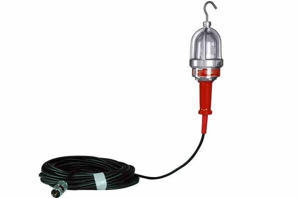 Explosion Proof Hand Lamp -100/60 Watt - 50 Foot SOOW Cord w/ 30A Explosion Proof CPP-4752 Pin/Sleeve Cord Cap - PuriLite