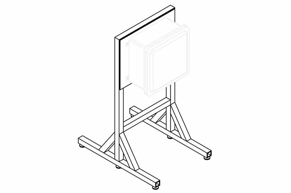 4' Portable Explosion Proof Enclosure Stand for EPL-AEB-16.16.8 Series - Two Legs, Foot Pads - Aluminum - PuriLite