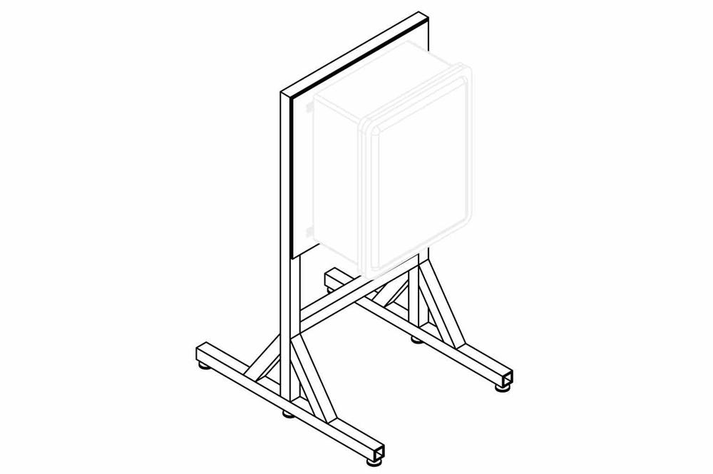 4.5' Portable Explosion Proof Enclosure Stand for EPL-AEB-18.24.10 Series - Two Legs, Foot Pads - Aluminum - PuriLite