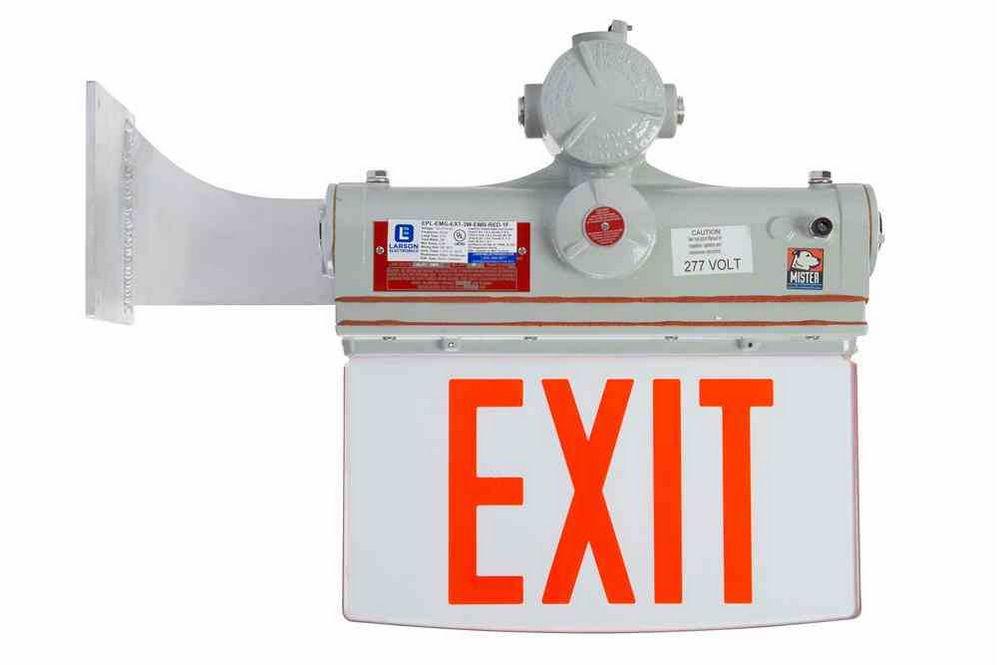 Explosion Proof Exit Sign - C1D1 - IP65 - 120V/277VAC - Emergency Battery Back-Up -End Mount Bracket - PuriLite