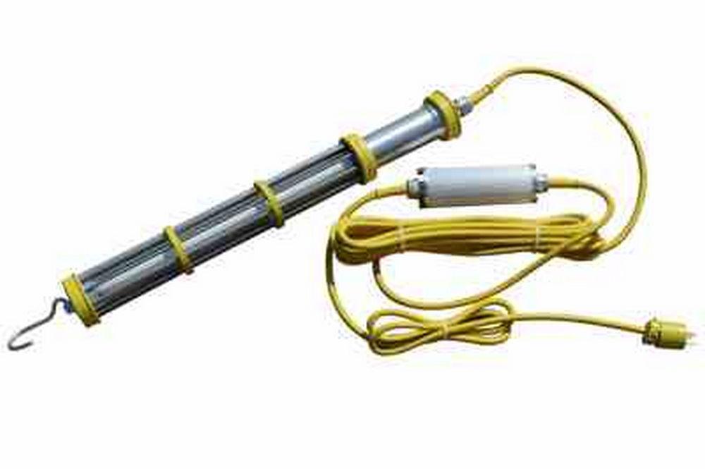 Explosion Proof 15 Watt Fluorescent Aluminum Drop Light - C1D1 - 160' Cord - 220V 50Hz - Schuko Plug - PuriLite