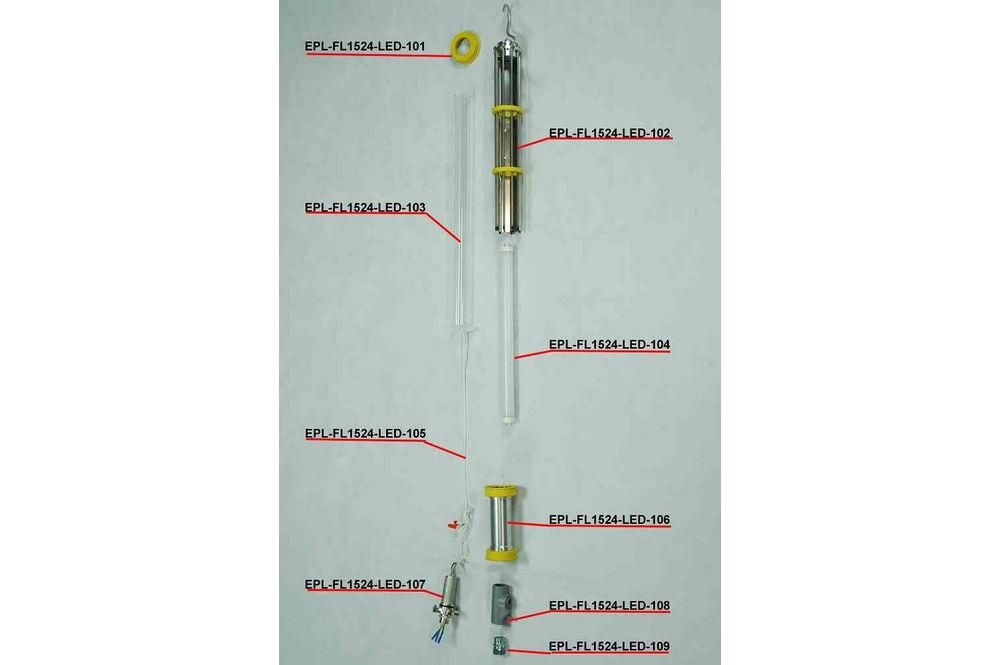 Replacement Aluminum Handle with Rubber Bump Guards for EPL-FL1524-LED Series Drop Lights - PuriLite