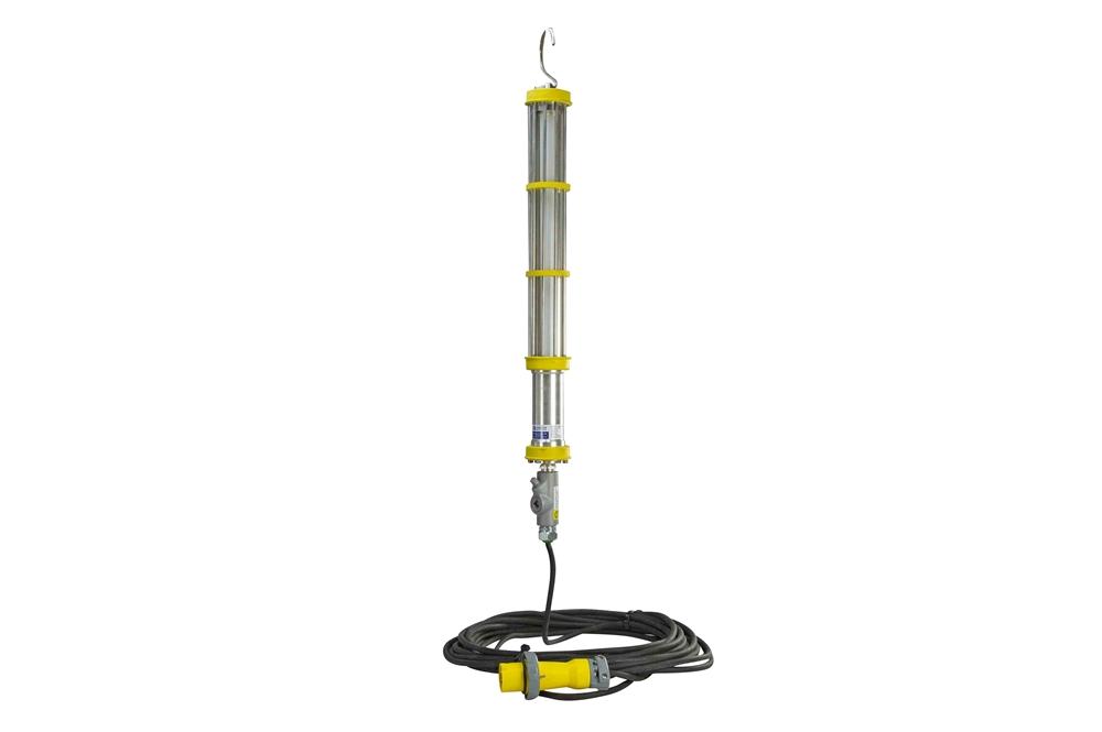 26W Explosion Proof LED Aluminum Drop Light - C1D1 - 3380 Lumens - 50' SOOW Cord w/ IEC 60309 20A 2P3W Cord Cap - PuriLite