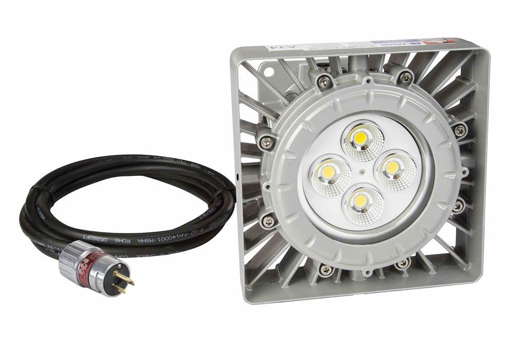 50W C1D1 Explosion Proof Low Bay LED Light Fixture - 7000 Lumens - 30' SOOW Cord w/ EPP Cord Cap - PuriLite
