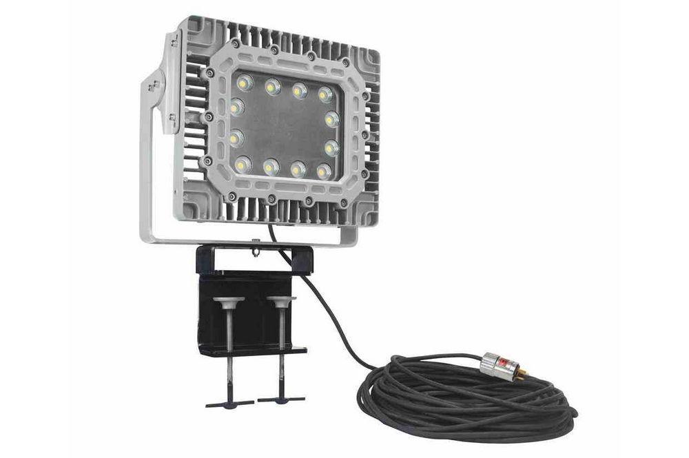 150W Explosion Proof LED Flood Light - I-Beam Mount - 21,000L - 100' SOOW EXP Plug - Wiring Hub - PuriLite