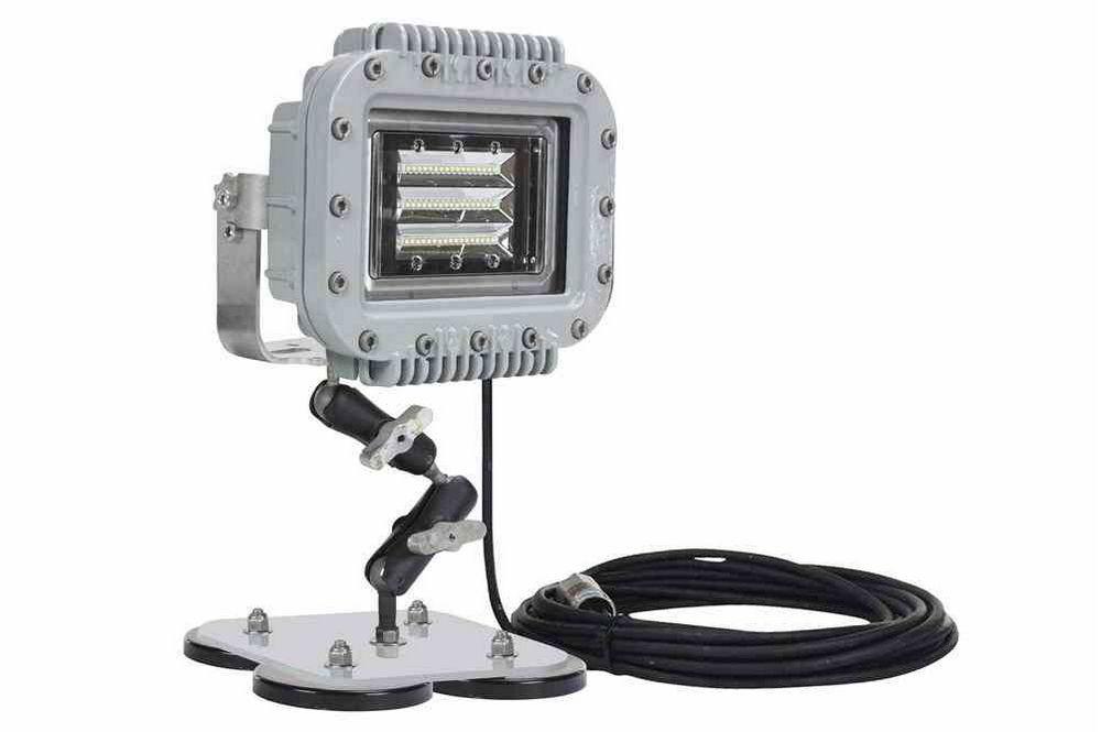 70W Explosion Proof LED Light Fixture - 6000 Lumens - C1D1&2 - Gooseneck Mount - Wiring Hub - PuriLite
