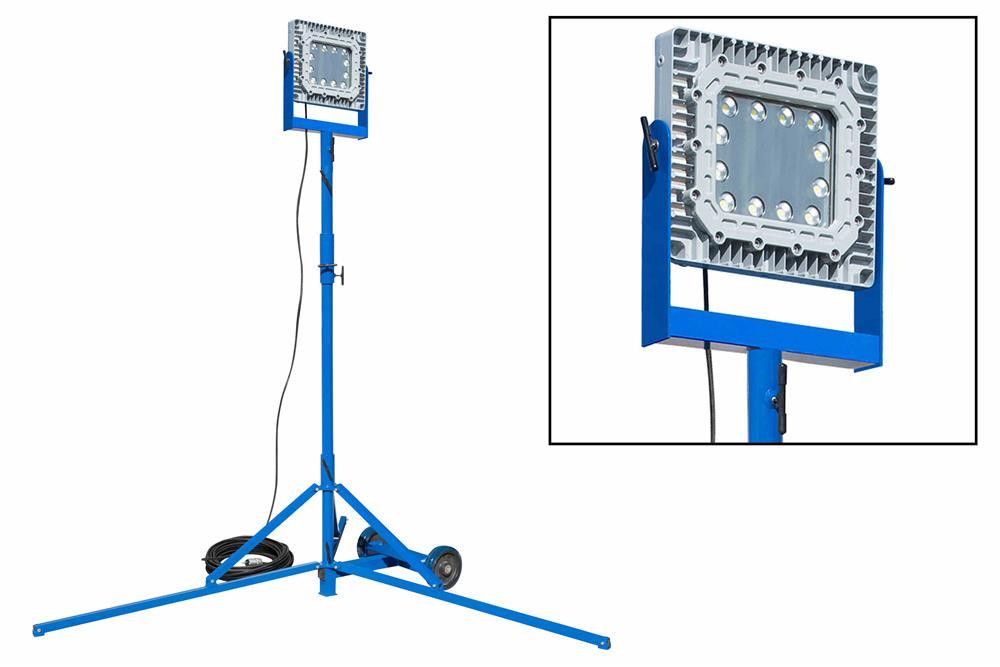 150 Watt Explosion Proof LED Light Tower - Quadpod Mount -C1D1 - 100 foot Cord w/ EXP Plug - PuriLite
