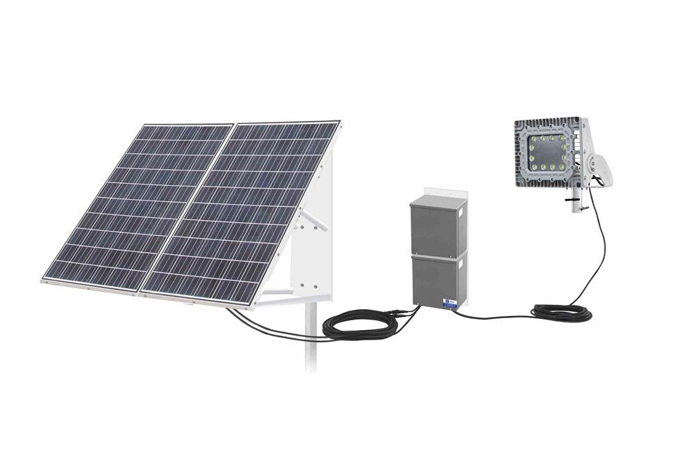 200W Explosion Proof Solar-powered LED Fixture - 24V - Slip Fit Yoke Mount - 40' 12/2 SOOW Cord - PuriLite