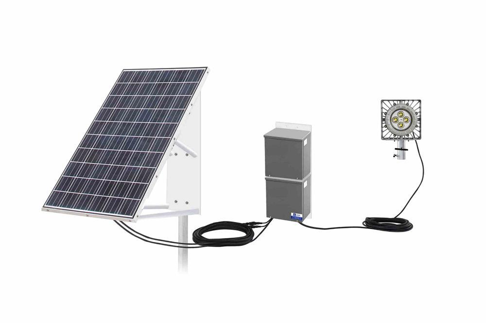 50W Explosion Proof Solar-powered LED Fixture - 24V - Slip Fit Yoke Mount - 40' 12/2 SOOW Cord - PuriLite