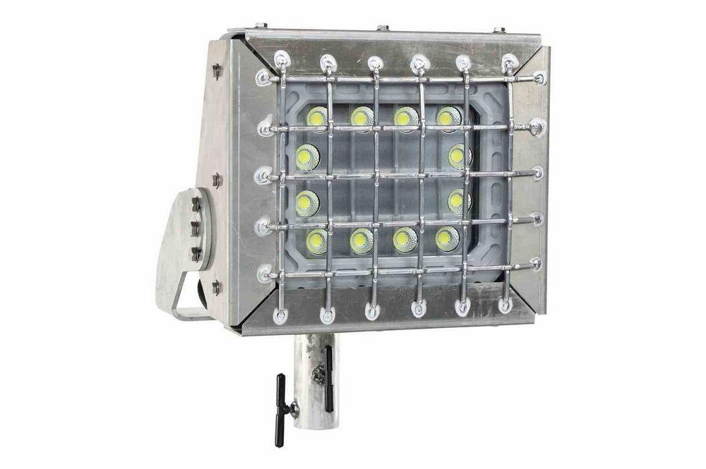 Explosion Proof 100 Watt Stanchion LED Light Fixture - Wire Guard - Class 1 Division 1 - PuriLite