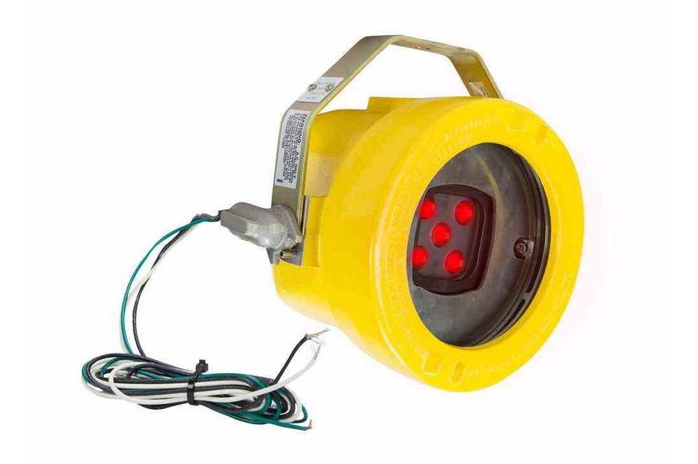 Explosion Proof Red Crane LED Warning Spotlight - C1D1 - 25 Watt 2250 Lumen - 9-60V DC - PuriLite