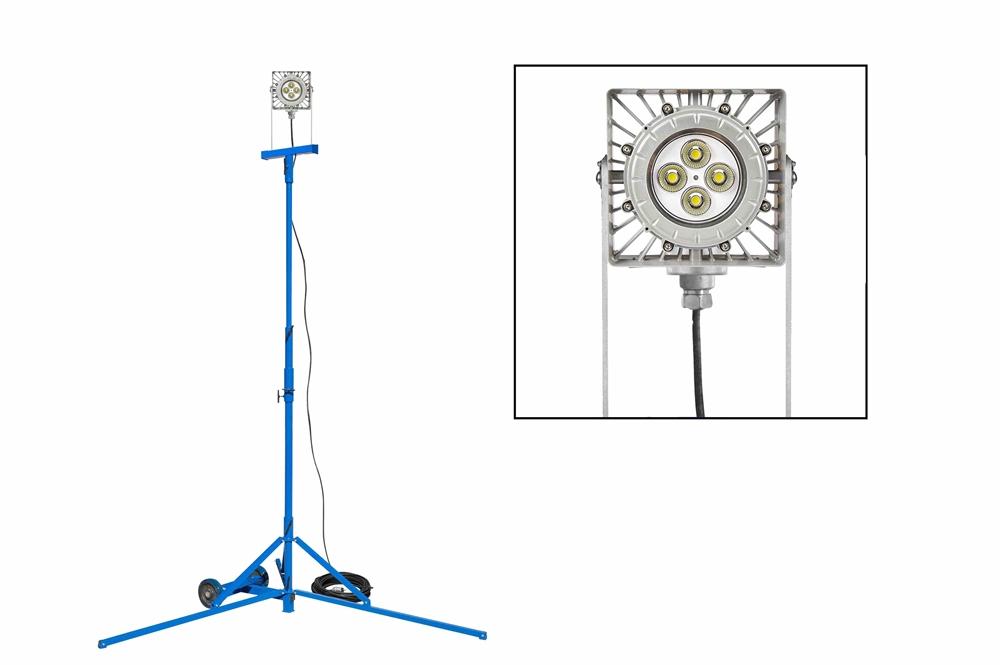 50W Explosion Proof LED Light Tower - Tripod Mount - Class I Div 1 & 2 - Class II Div 1 & 2 - Wet Areas - PuriLite