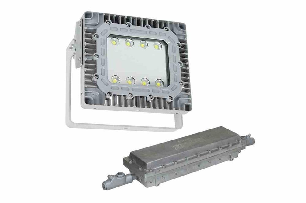 150W Explosion Proof Emergency LED Flood Light - C1D2 - Surface Mount - 17,500 lms - Wiring Hub - PuriLite