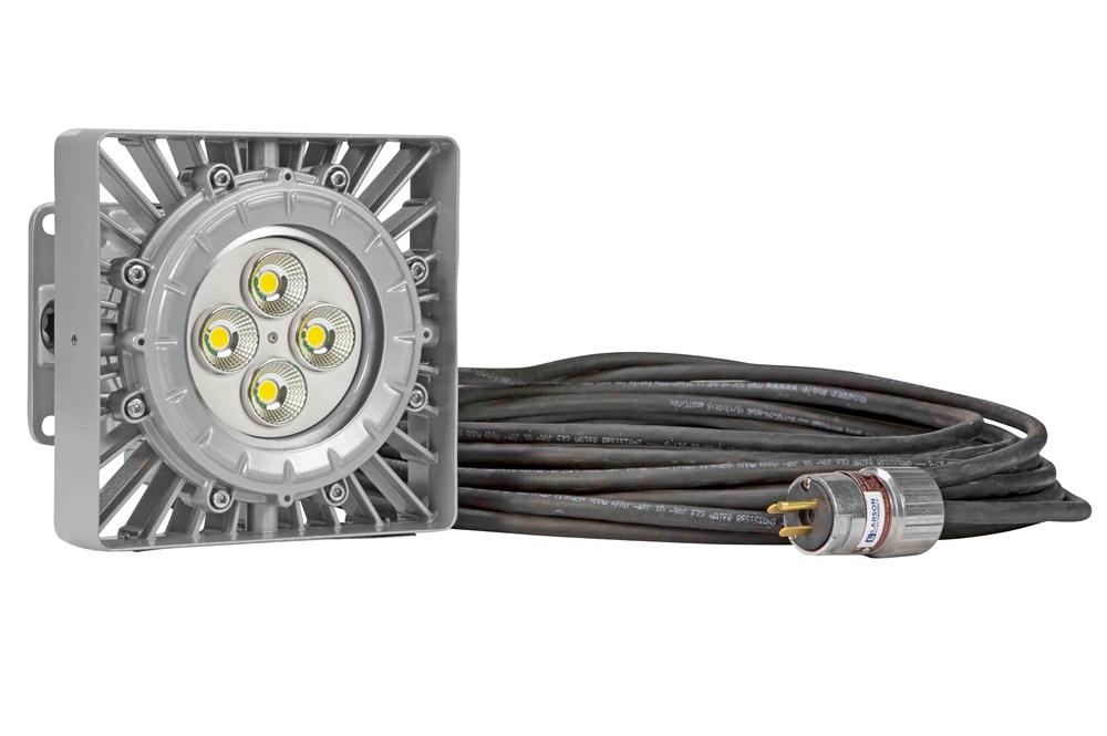 50W Explosion Proof LED Flood Light Fixture - C1D2, C2D1/C2D2 - Serviceable Junction Box - 40' Cord - PuriLite
