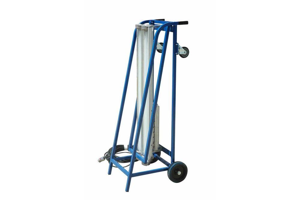 Explosion Proof Ultraviolet Paint Spray Booth Light on Dolly Cart w/ Wheels - 4f 2 lamp - 100ft Cord - PuriLite