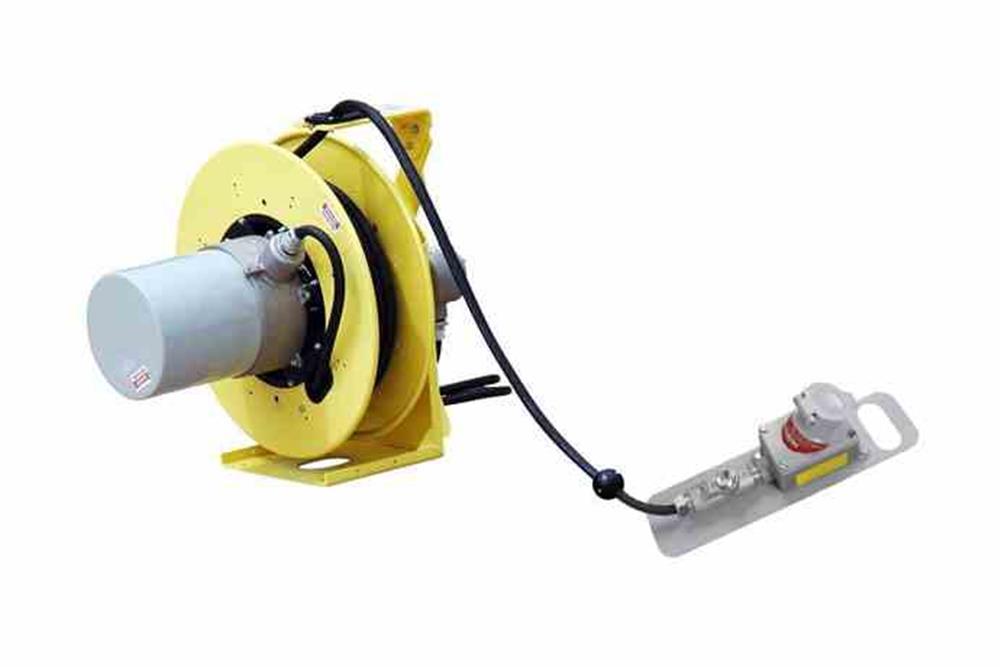 Explosion Proof Tool Tap Reel - 25' 8/3 Cable Reel w/ 15A Explosion Proof Outlet - C1D1 Rated - PuriLite