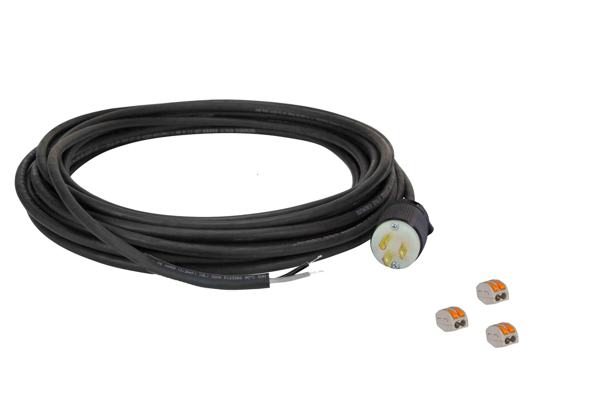 Larson 10' LED Wiring Harness - 3 Conductor SOOW Cord - (3) Wago Lever Nuts and Cord Cap - PuriLite