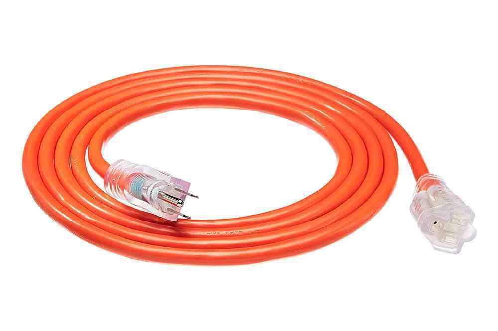 Larson 1' 12/3 SJTW Extension Power Cord - 125V - 15A Rated, Molded Plug - Orange/Outdoor - PuriLite