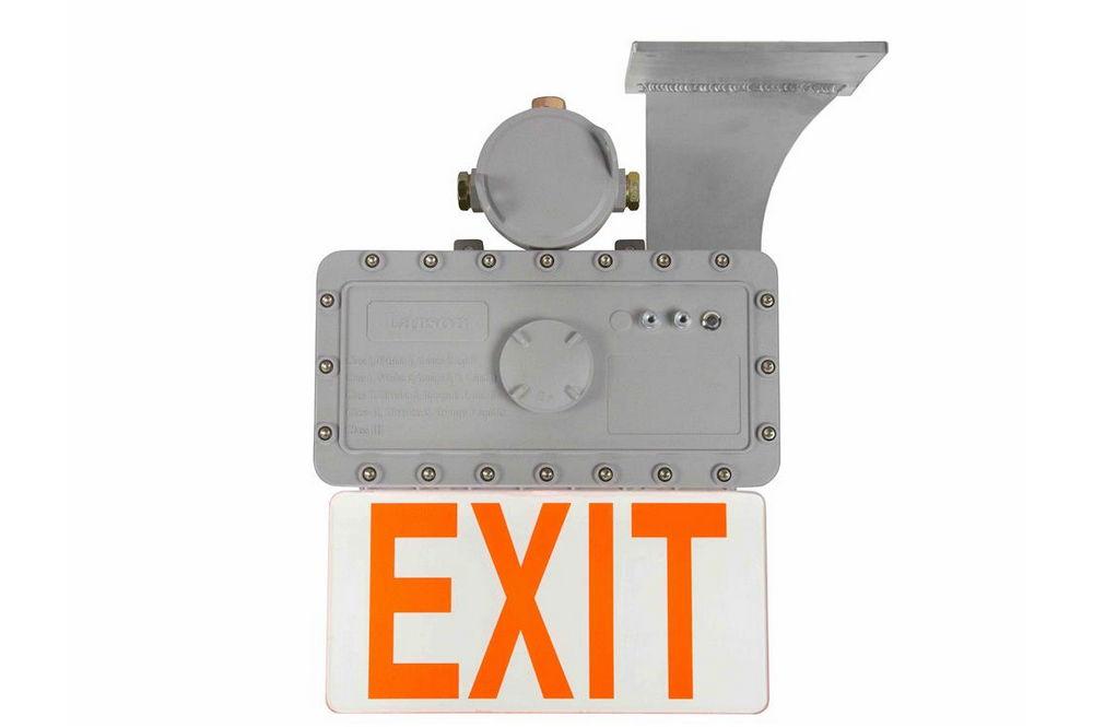 Explosion Proof Exit Sign - C1D1, C2D1, C3D1 - 120-277V AC - 3Hr Emergency Backup - Ceiling Bracket - PuriLite