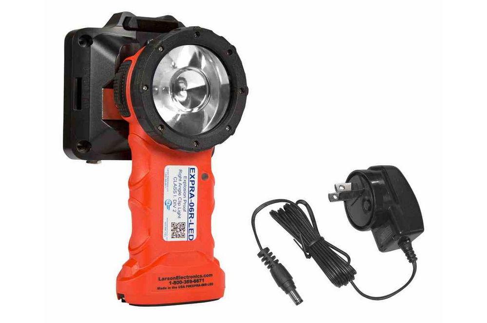 Rechargeable Explosion Proof LED Right Angle Clip Light - Class 1 Div 1 Groups C & D - Made in USA - PuriLite
