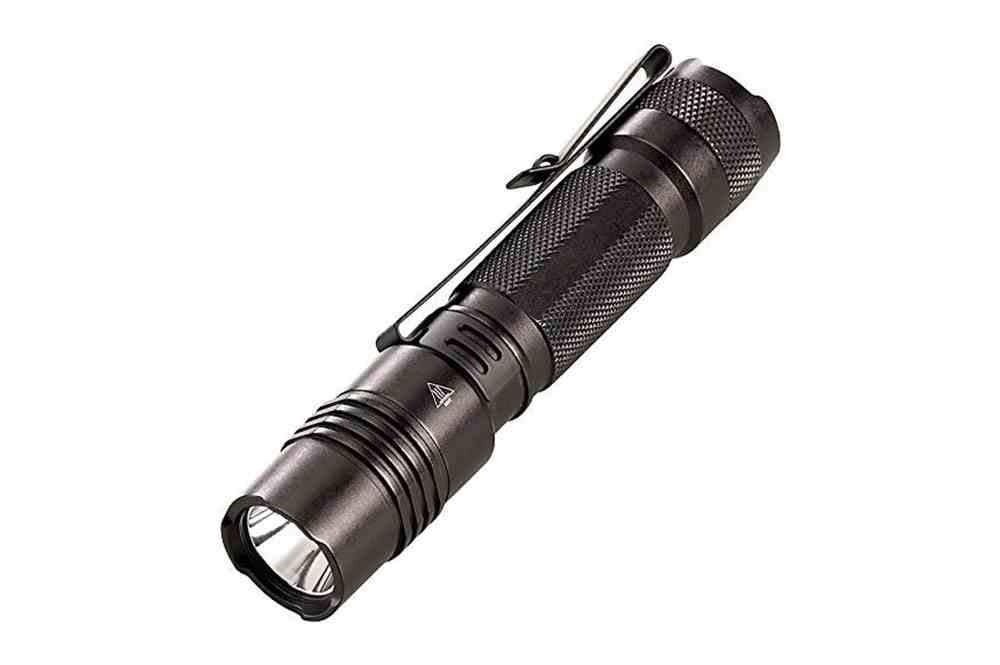Larson Military Tactical LED Flashlight - (2) Output Levels - Mil-spec Hard Anodized - USB Rechargeable - Nylon Holster - PuriLite