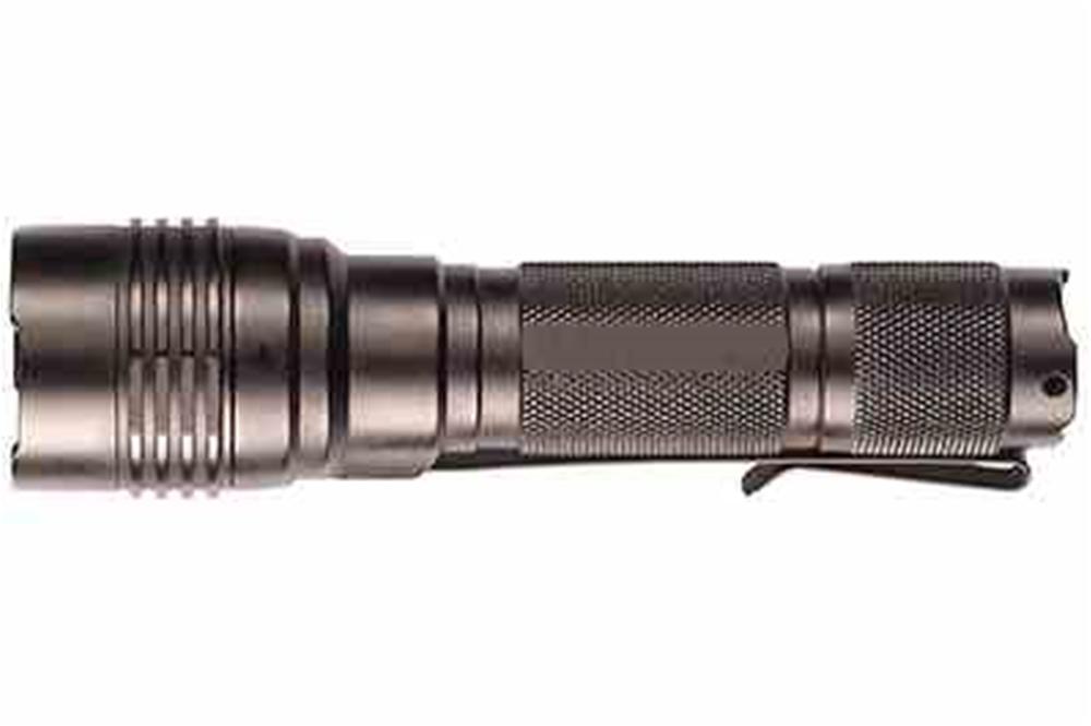 Military Tactical LED Flashlight - (4) Beam Output - Mil-spec Hard Anodized - USB Rechargeable Batt. - Nylon Holster - PuriLite