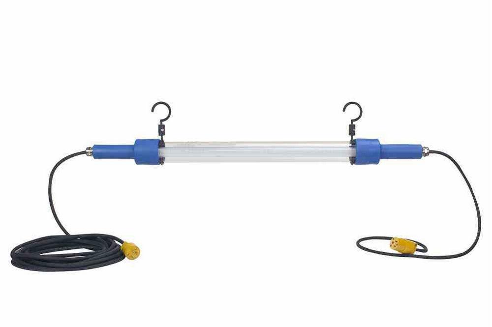LED Drop Light/Task Light with Hooks - 14 Watts - 25' Cord - 3' Tube - Daisy Chain Connections - PuriLite