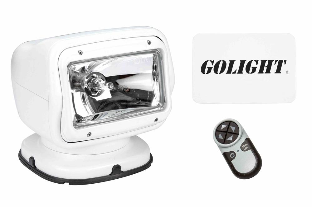 65W Golight Radioray Motorized Halogen Spotlight, 225,000 Candela, (1) Wireless Handheld Remote, White - PuriLite