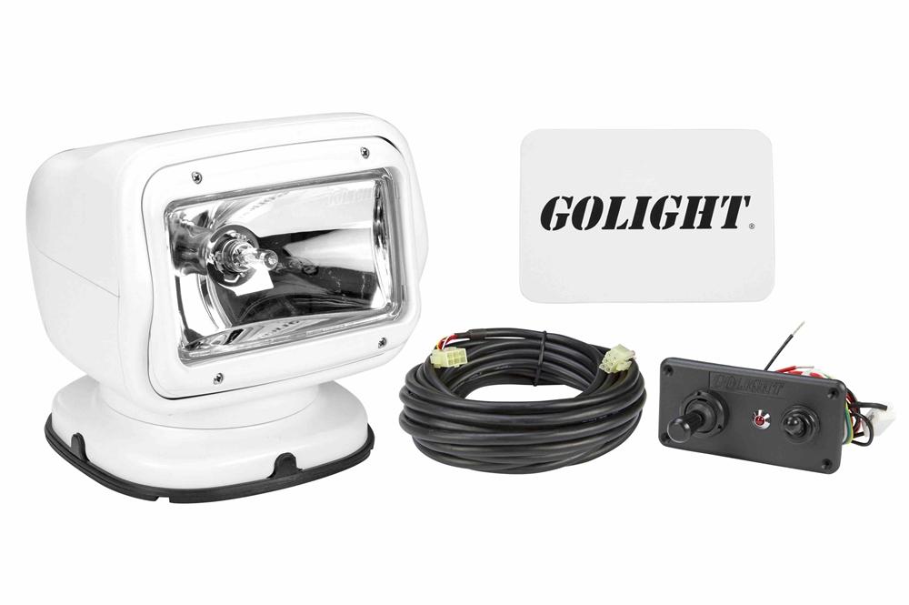 65W Golight Radioray Motorized Halogen Spotlight, 225,000 Candela, (1) Hardwired Dash Remote, White - PuriLite