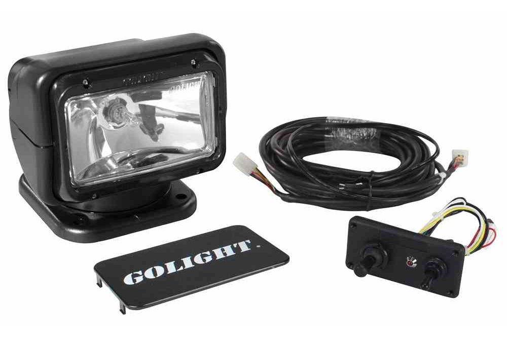 GL-2021 - Golight Radioray Spotlight - Permanent Mount - Black - Wired Joystick Remote Control - PuriLite