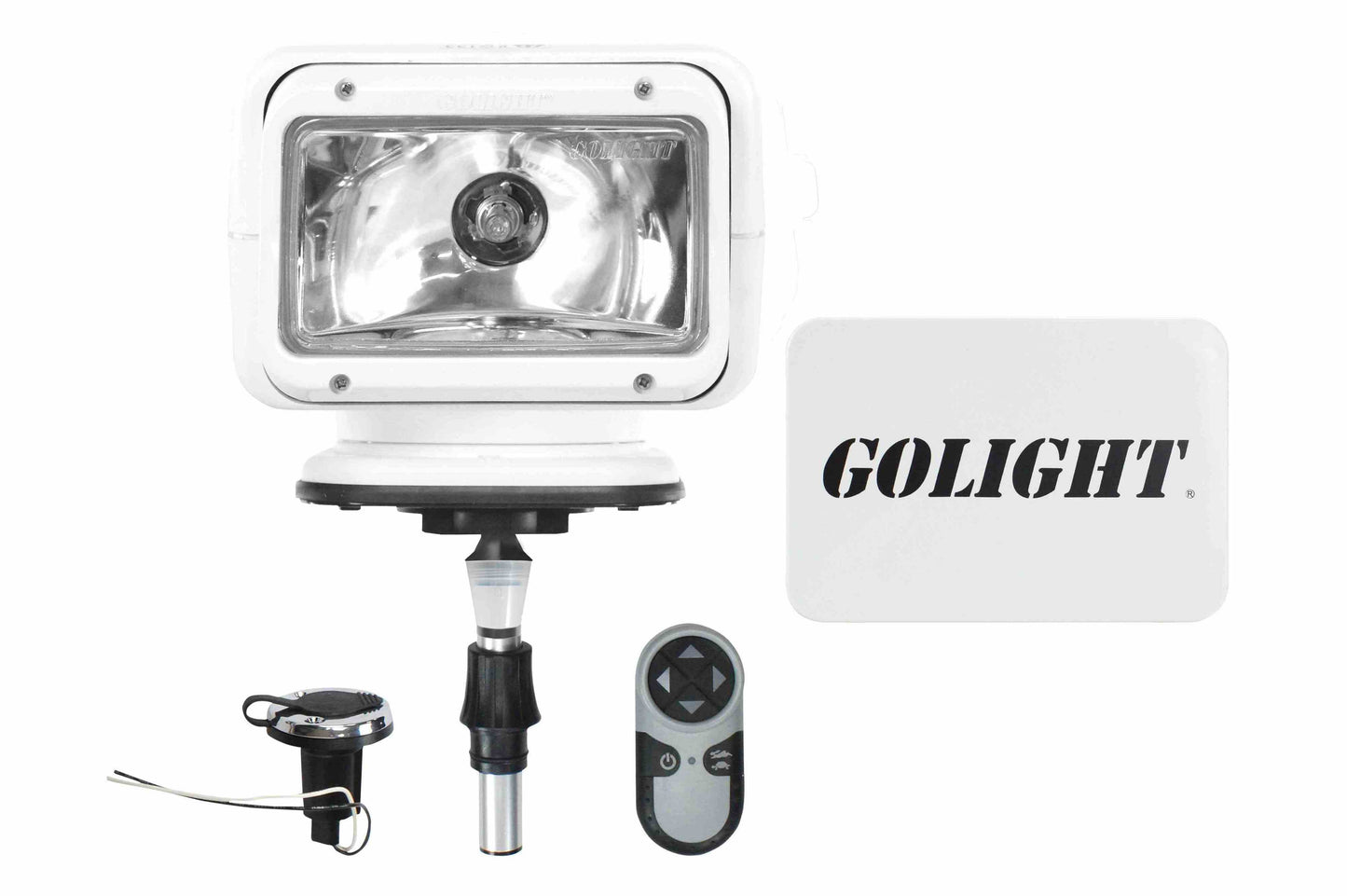 Larson Golight Remote Control Boat Spotlight GL-2100-6-A with 6 inch post mount - Perko socket - Anchor Light - PuriLite