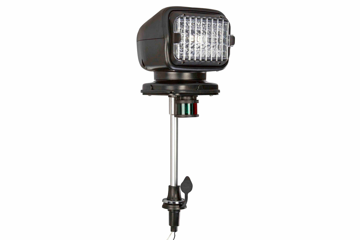 Larson Golight Wireless Remote Control Spotlight with Post Mount - Perko Socket - Black Housing - PuriLite