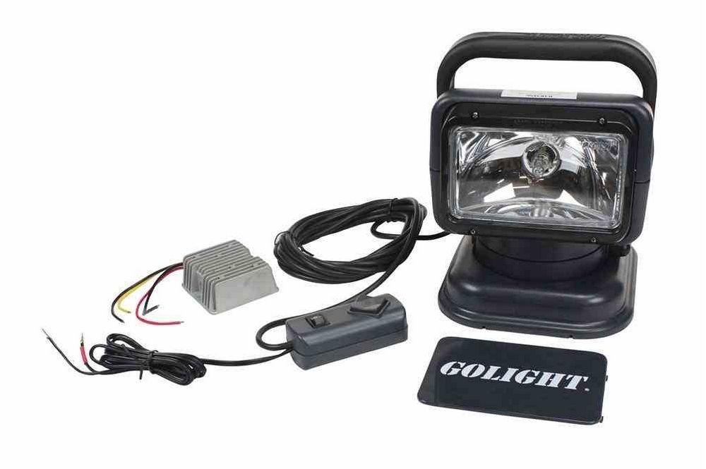 24 Volt Portable Golight Radioray Remote Control Spotlight - Permanent Mount Shoe - Inline Transformer - PuriLite