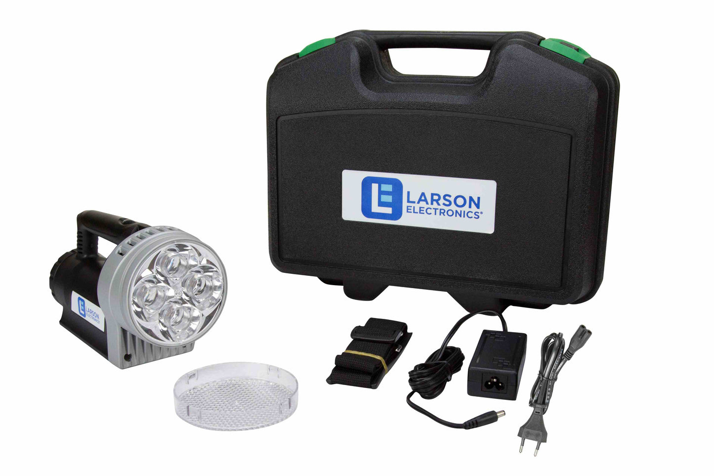 Larson 24 Watt Rechargeable Handheld LED Spotlight - 2700 Lumens - Li-Ion Battery - 3000' Spot - 220/240V - PuriLite