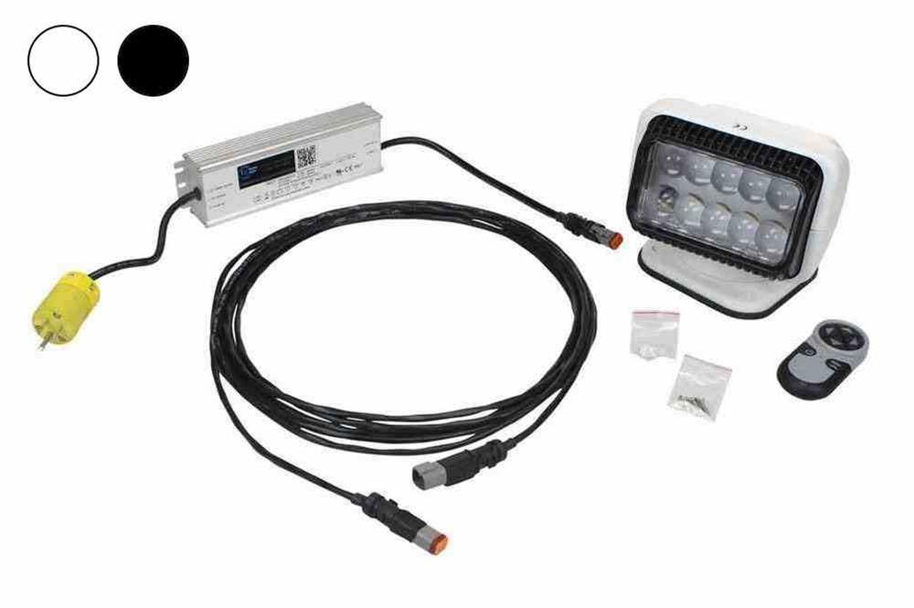 40 Watt Golight Wireless Remote Control LED Spotlight - 120-277 Volt AC - 900'L Beam - Inline Transformer - PuriLite