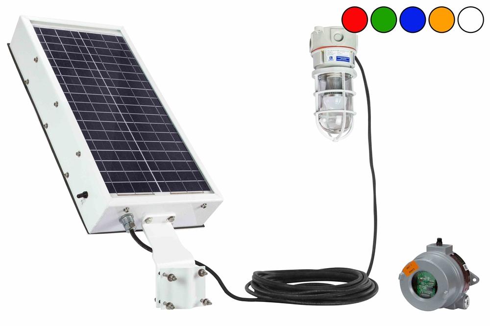 Solar Power LED Hazardous Location Light - C1D2 - Strobe or Steady Burn - Wireless EXP Remote - PuriLite