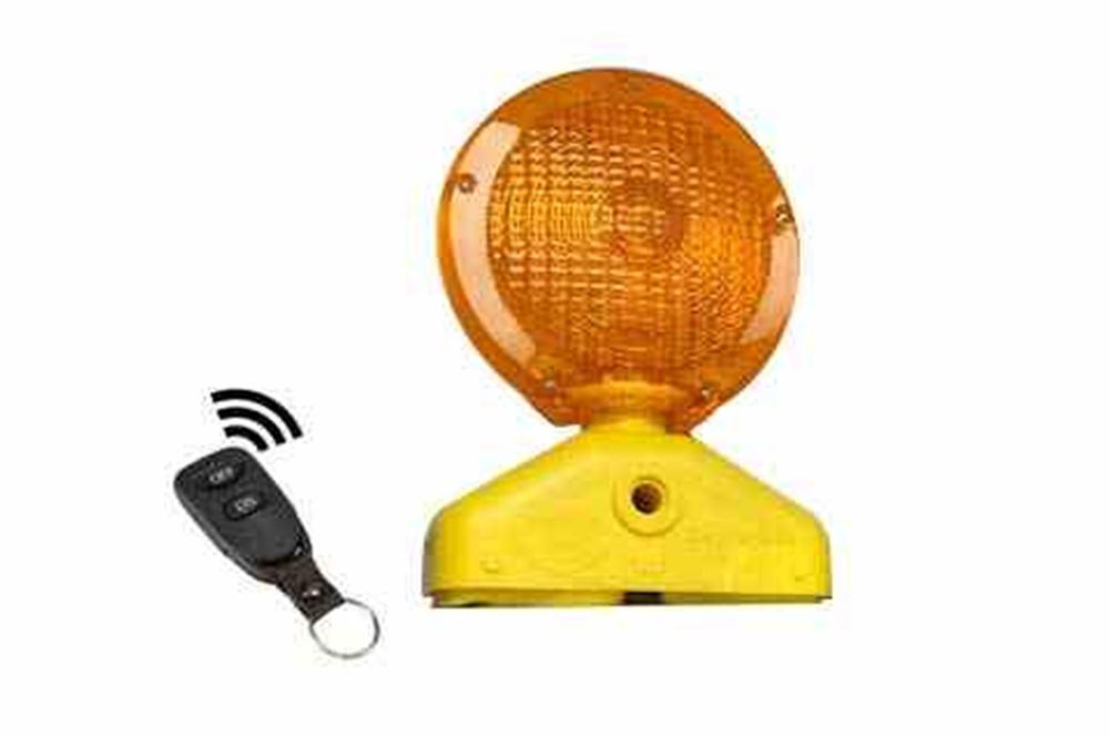 Heavy Duty Portable Warning Light - Amber Battery Powered Strobe - Visual Safety - Wireless Remote - PuriLite