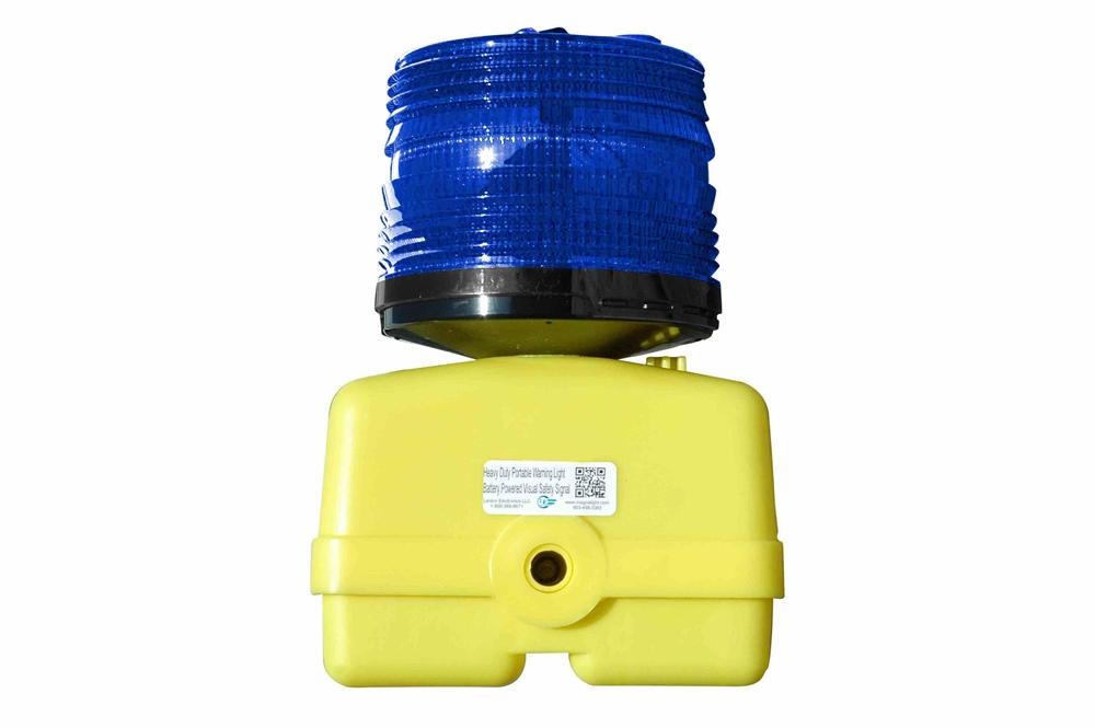 Heavy Duty Emergency Runway Light - Battery Powered - Portable Blue Signal Light - 360° Visibility - PuriLite