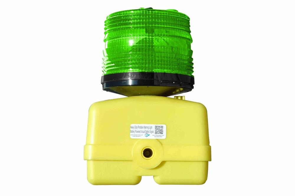Heavy Duty Emergency Runway Light - Battery Powered - Portable Green Signal Light - 360° Visibility - PuriLite