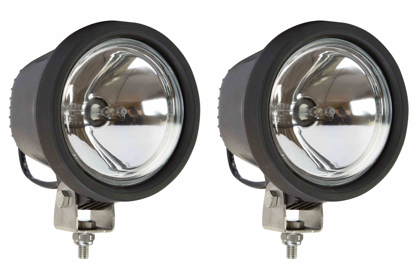 Larson (2) HID Spotlights - EACH: 5.5" OD Round - Stud Mount - 2300' Beam - Nylon Housing - 3200 Lumens - PuriLite