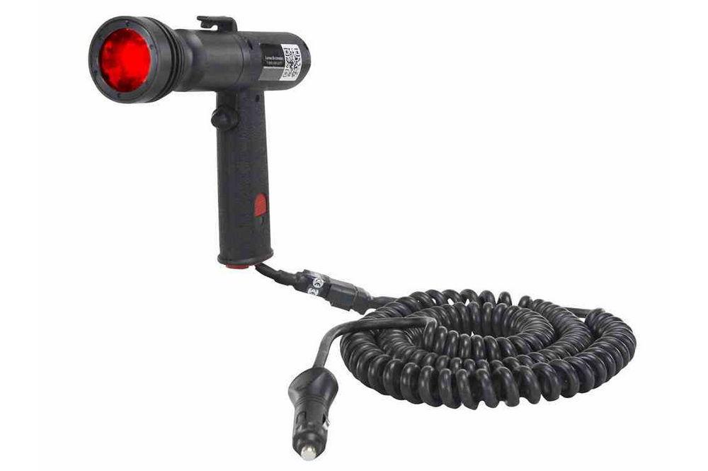 Red LED Handheld Hunting Spotlight - Pistol Grip Spotlight w/ 16' Coil Cord - 3 Watt LED - PuriLite