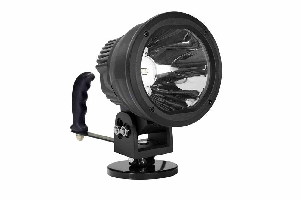 Hand Magnetic LED Spotlight - Adjustable Tilting Base - 65 Watts - 3000' Spot Beam - PuriLite